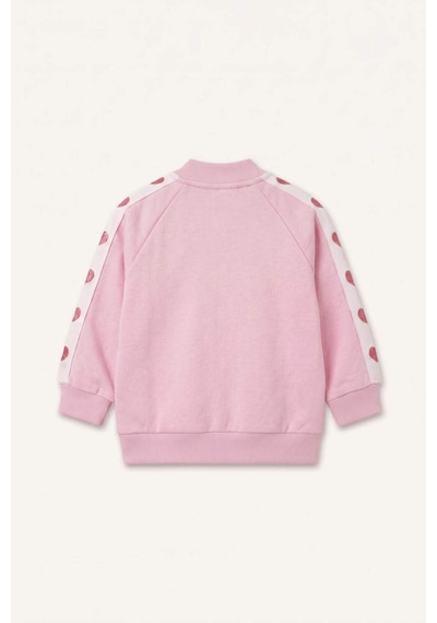 Defacto Kalp Baskılı Kalın Sweatshirt Kumaşı Fermuarlı Sweathirt Hırka Kız Bebek I0212a526aupr66 Mor-pr66