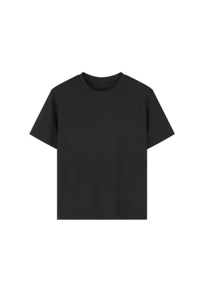 Cool Tarz Kadın %100 Organik Pamuk Oversize Yuvarlak Yakalı Siyah T-shirt Siyah Siyah