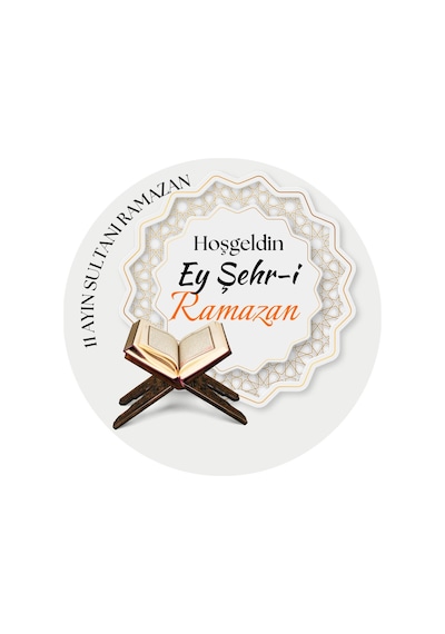 Ramazan Ayı Hediye Paketi Etiketi 5x5 Cm 100 Adet