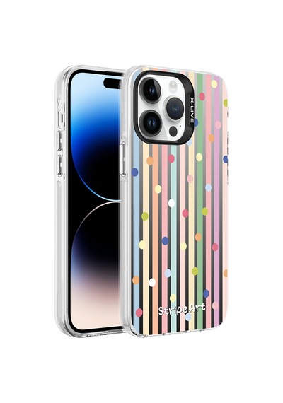 More Tr Apple Uyumlu iPhone 14 Pro Uyumlu Desenli Mtr Silver Sert Kılıf-noktalar