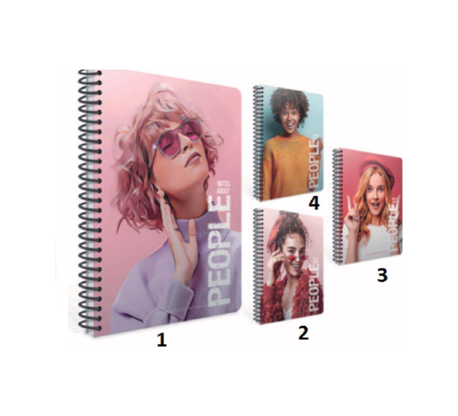 People Spiralli 120 Yaprak Kareli Sert Kapak Defter 2
