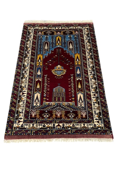 El Dokuma Sıfır Özel Koleksiyonluk Yayhalı Halısı 112x160 Kök Boya Özel Dokuma Halı Mavi