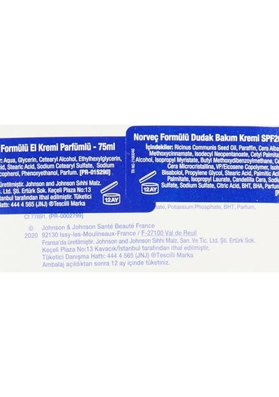 Neutrogena Parfümlü El Kremi 75 Ml + Dudak Kremi Spf 20 4,8 G Parfümlü Onarıcı El Kremi Kuru Dudaklar İçin Nemlendirici Balm