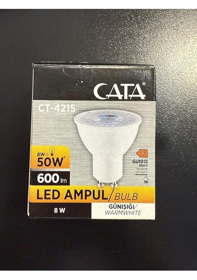 Ct-4215 Led Ampul Gu10 Duy Günışığı Sarı 8w - 10'lu Paket, Lbpkt-10-ct-4215g Diğer