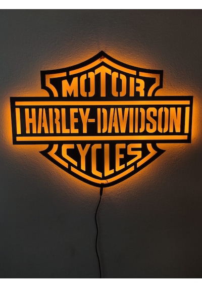 Harley Davidson Led Işıklı Tablo (528858588)