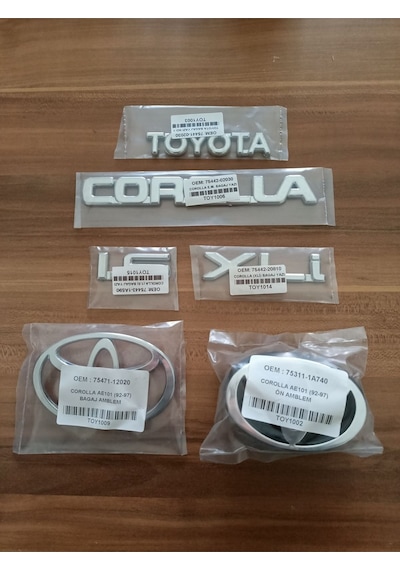 Toyota Corolla 1.6 Xli Bagaj Yazısı Ön Ve Arka Arma Ae101 Kasa 1992 - 1997