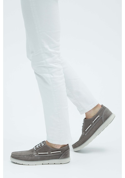 Tamer Tanca Erkek Hakiki Deri Gri Casual Ayakkabı 496 6554 Erk Ayk Y23 Grey Plume Gri