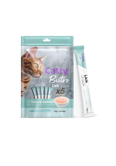 Catty Bistro Ton Balıklı Ve Somonlu Yetişkin Kedi Krema Ödülü 5 X 14 Gr