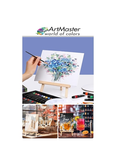 Masaüstü Küçük Şövale 28x37 Cm 1 Adet Küçük Şövalye Sanatsal Tuval Resim Tutucu Sergi Çam Ağacından İmal Edilmiştir