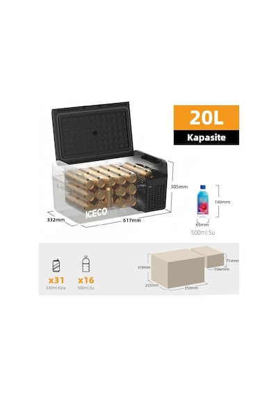 Mcd20b 12/24volt 20 Litre Kompresörlü Oto Buzdolabı/dondurucu + Buz Kaseti
