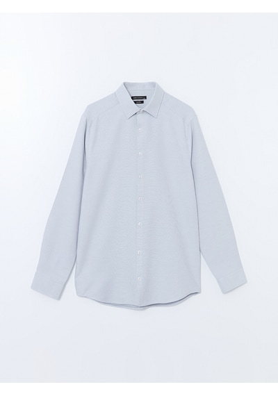 Lcw Busıness Gri Slim Fit Uzun Kollu Armürlü Erkek Gömlek