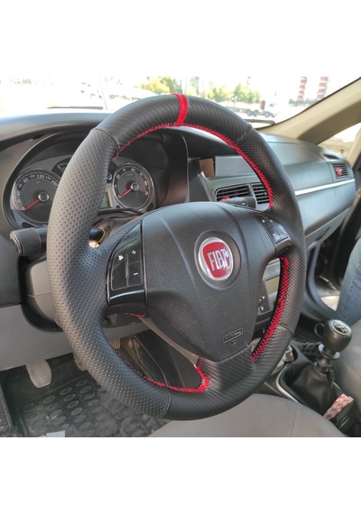 Fiat Linea Noktalı Karbon Yüzüklü Araca Özel Direksiyon Kılıfı