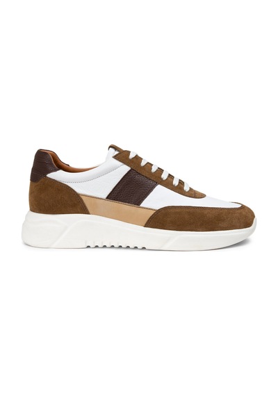 Deery Hakiki Süet Taba Rengi Erkek Sneaker Ayakkabı - 01963Mtbae01 Taba