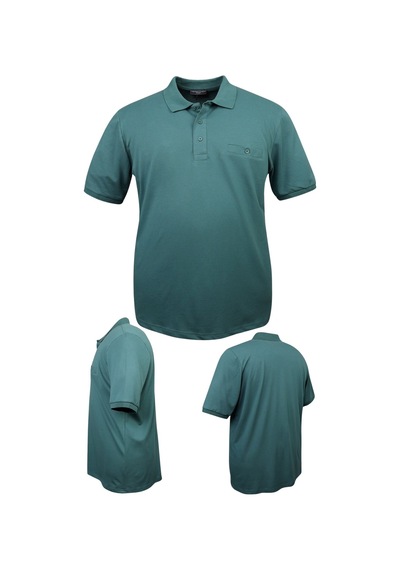 Erkek Büyük Beden 115 - 155 Kilo Arası Uygun Bedenli Likralı Pike Polo Yaka Cepli Tişört Yeşil Erkek Büyük Beden 115 - 155 Kilo Arası Uygun Bedenli Likralı Pike Polo Yaka Cepli Tişört Yeşil