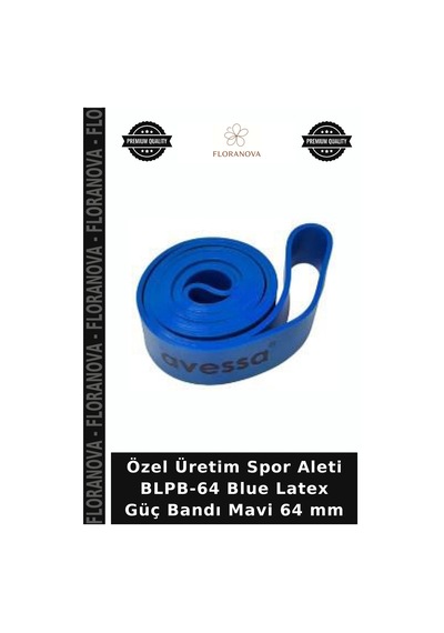 Özel Üretim Spor Aleti Blpb-64 Blue Latex Güç Bandı Mavi 64 Mm