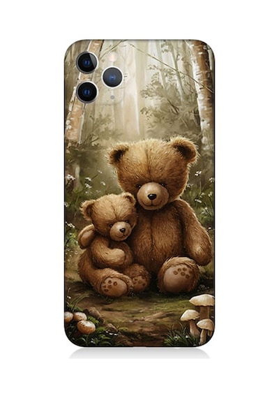 Apple Uyumlu iPhone 11 Pro Uyumlu Teddy Ayılar Desenli Silikon Kılıf -