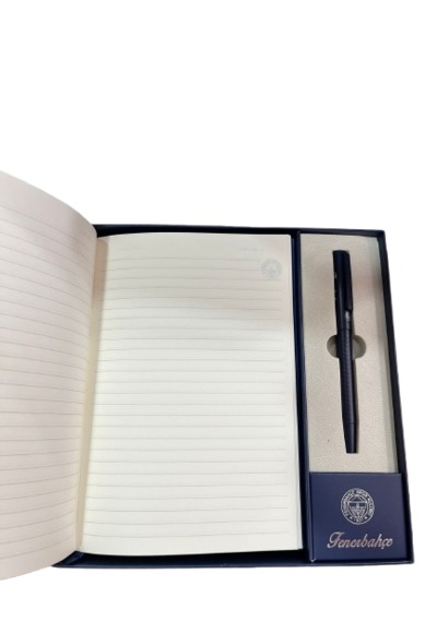 Fenerbahçe Premium Defter & Kalem Hediye Seti Özel Tasarım Lacivert Kutulu
