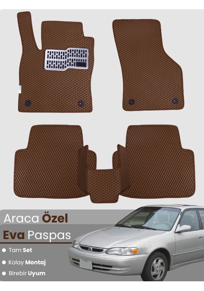 Toyota Corolla E110 1998-2002 Uyumlu Eva Paspas Tam Set Oto Paspas,kolay Montaj,araca Özel 588