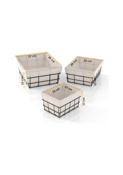 Teknotel Organizer 3'lü Bezli Sepet Set Siyah Eg320