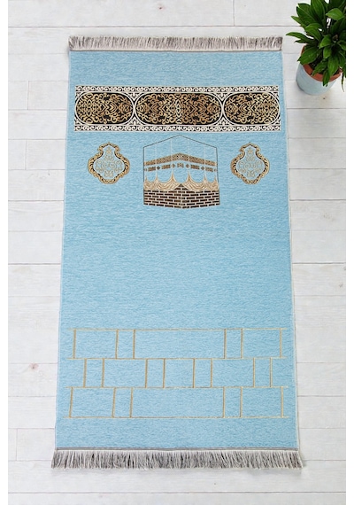 Kabe Motifli Şönil Seccade - Mavi
