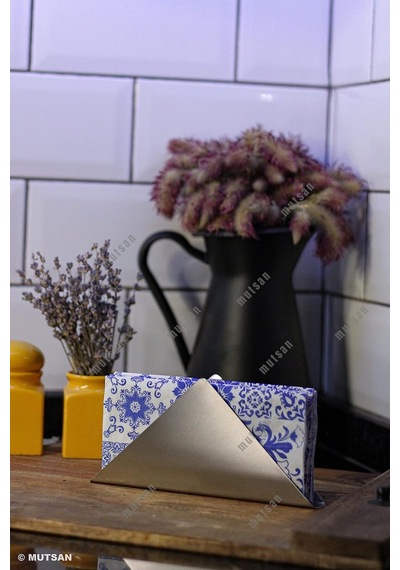 Paslanmaz Çelik Üçgen Peçetelik - Çok Amaçlı/masaüstü Dekoratif Peçetelik - 18 X 9 Cm Diğer