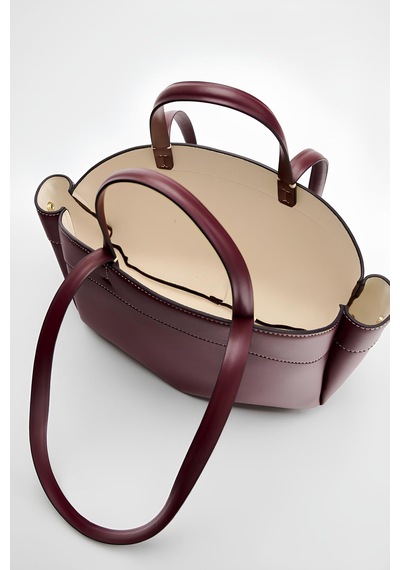 Bordo Shopper Kadın Tote El Ve Omuz Askılı Çantası Bordo