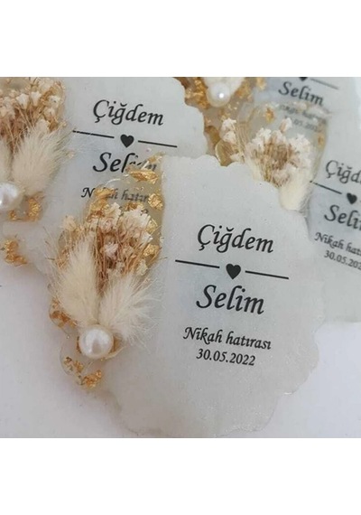 Poşetli Epoksi Magnetı Söz Nişan Nikah Kına Düğün Hediye 25 Adet