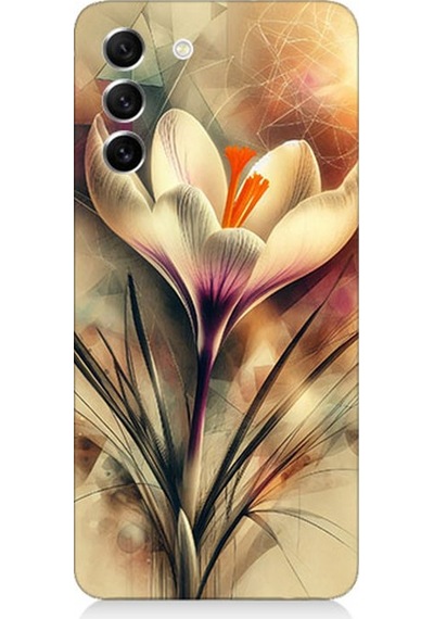 Samsung Galaxy S21 Fe Uyumlu Soyut Çiçek Fırça Darbesi Desenli Silikon Kılıf Çok Renkli