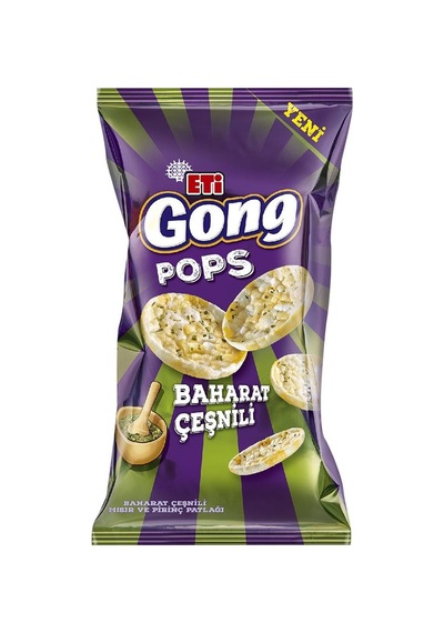 Eti Gong Pops Mısır Ve Pirinç Patlağı 80g Baharatlı Atıştırmalık 3'li Ekonomik Paket - 3 Adet Tarı