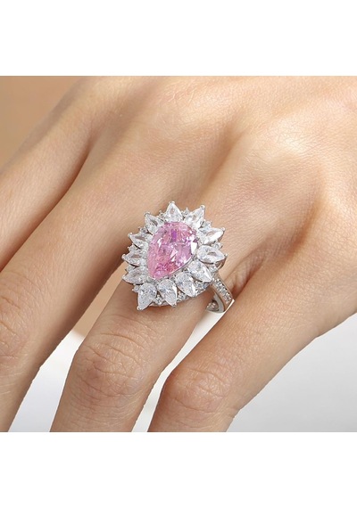 Mia Vento Effective Diamond Londra Tutkusu Pink Taşlı Gümüş Yüzük