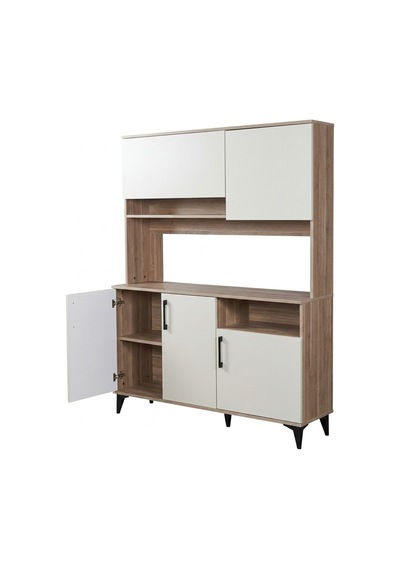 Kobos Kahve Köşesi Çok Amaçlı Mutfak Dolabı 150cm Sp02348 Bej