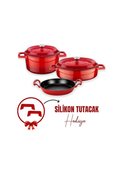 Lava Döküm 3x Trendy Serisi 6 Parça Tencere Seti 001