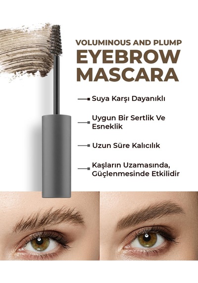 Alix Avien Suya Dayanıklı Kalıcı Etki Yoğun Pigmentli Kahverengi Kaş Sabitleyici Maskara Eyebrow Mascara 803