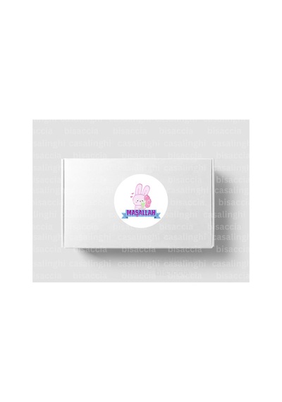 Pembe Maşallah Etiketi Nazar Değmesin Sevimli Yuvarlak Mat Sticker Bebek Partisi 4 Cm 90 Adet Çok Renkli