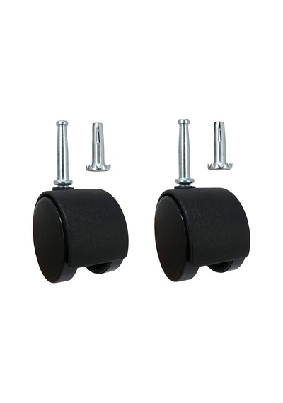 Lexroo Hardware 9406 2 İnç Ofis Sandalyesi Tekerleği, Frenli Çift Tekerlek, 5/16 İnç Şaft Çapı 3,6 İnç İla 7,87 İnç