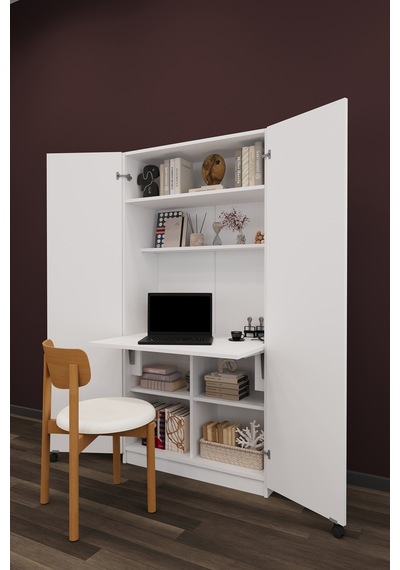 Lüks Dolaplı Çalışma Masası Kitaplıklı Raflı Bilgisayar Ofis Ders Çalışma Yemek Masası Md01 Beyaz Lüks Dolaplı Çalışma Masası Kitaplıklı Raflı Bilgisayar Ofis Ders Çalışma Yemek Masası Md01 Beyaz