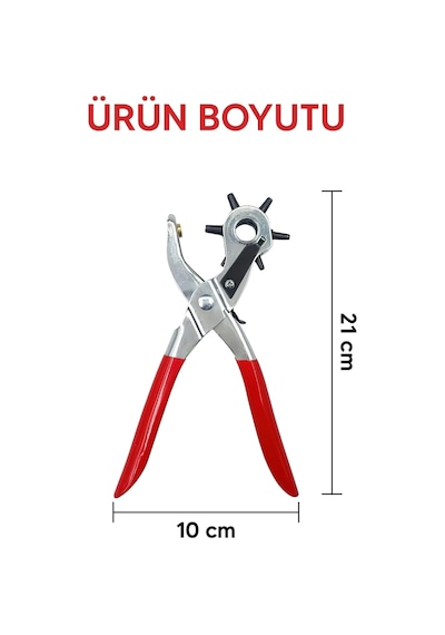 6 Başlıklı Döner Kemer Delme Aleti Metal Delik Açıcı Pense, Deri Kanvas Kemer Delme Makinesi