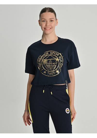 Fenerium Kadın Trıbun Gold Logolu Tshırt Fb Laci Yeni