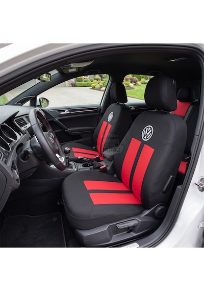 Volkswagen Golf Koltuk Kılıfı Golf 3-4-5 Koltuk Kılıfı Golf Kılıf Kırmızı-Siyah