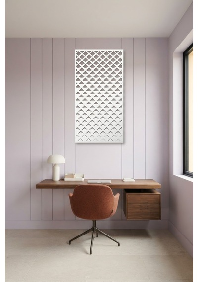Pul Dekoratif Panel Metal Duvar Tablosu - Duvar Sanatı - Duvar Dekoru - Beyaz