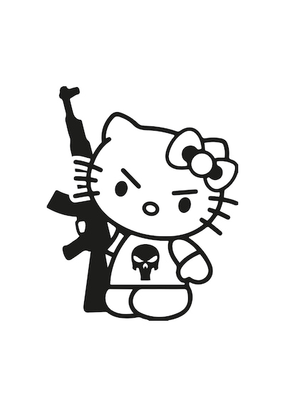 Hello Kitty Sticker Silah Sticker Oto Sticker Arma Sticker