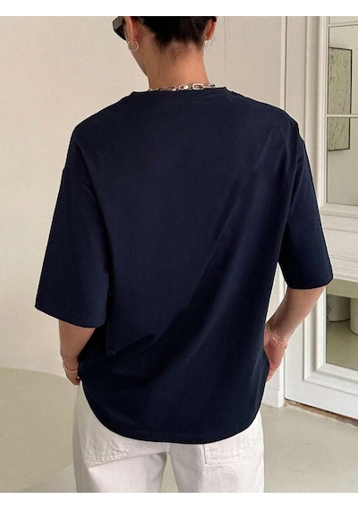 Uyguntarz Unisex Kafadar Ayılar Tasarım Tshirt Lacivert