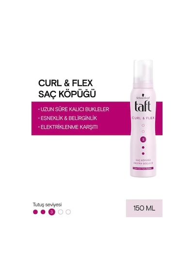 Taft Curl&Flex Bukle Belirginleştici Saç Köpüğü 150 ML