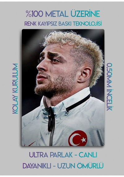 Parlak Metal Baskı Tablo - Bay, Barış Alper Yılmaz, Sarı Kırmızı