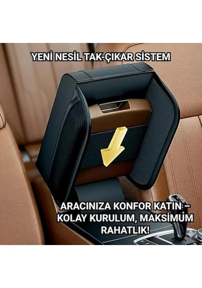 Premıum Yumuşak 2 Yan Cüzdanlı Araç Kol Dayama Padi. Kol Dayama Yastığı Araç İçi Organizer Kol Dayama