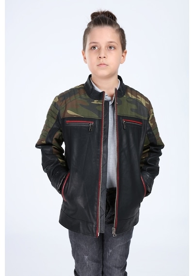 Erkek Çocuk Hakiki Deri Mont (545473859) Siyah