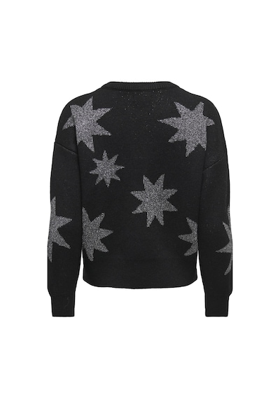 Only Rosie Ls O-neck Glitter Kadın Triko Kazak Işıltılı Bisiklet Yaka Siyah