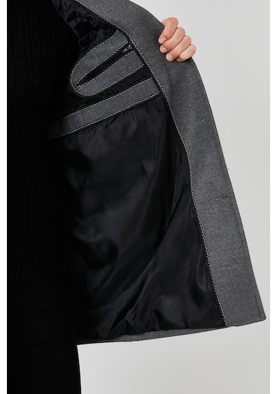 Buratti Slim Fit Tek Yırtmaçlı Düğmeli Mono Yaka Kaşe Erkek Kaban 5840098 Açık Gri