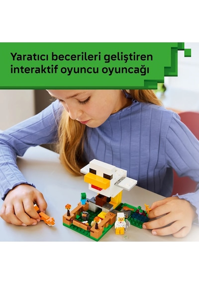 LEGO® Minecraft® Tavuk Çiftliği 21585 - 7 Yaş ve Üzeri Çocuklar için Minifigür İçeren Yaratıcı Oyuncak Yapım Seti (233 Parça)