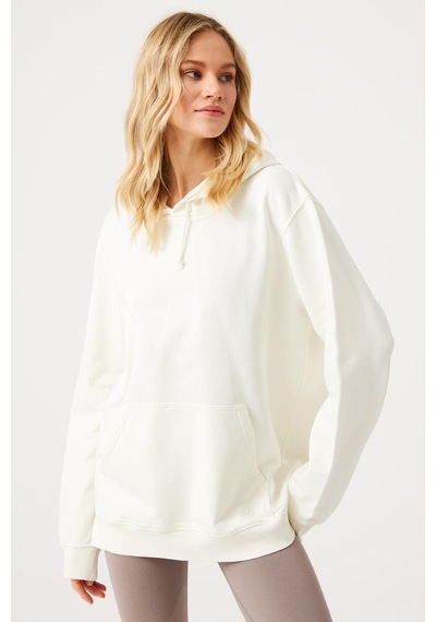 Jerf Lydney Unisex Kapüşonlu Sweatshirt Krem